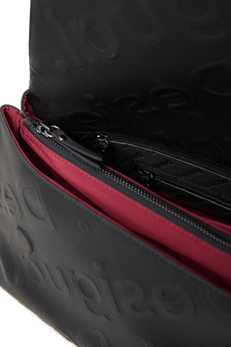 Überschlagtasche schwarz geprägt Desigual Galia Venecia Maxi Nero