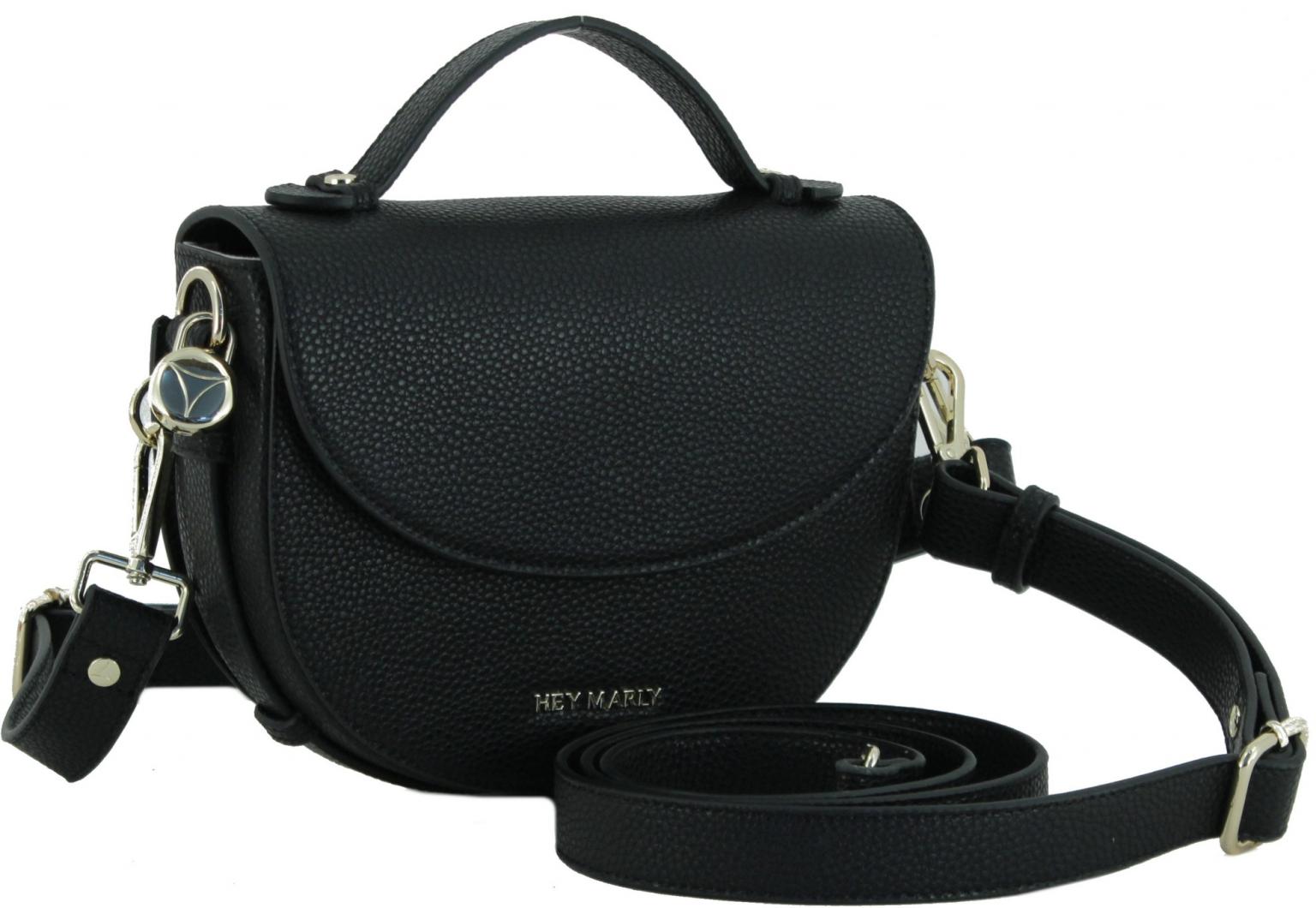 Überschlagtasche schwarz variabel recycled Hey Marly Half Moon Bag Black