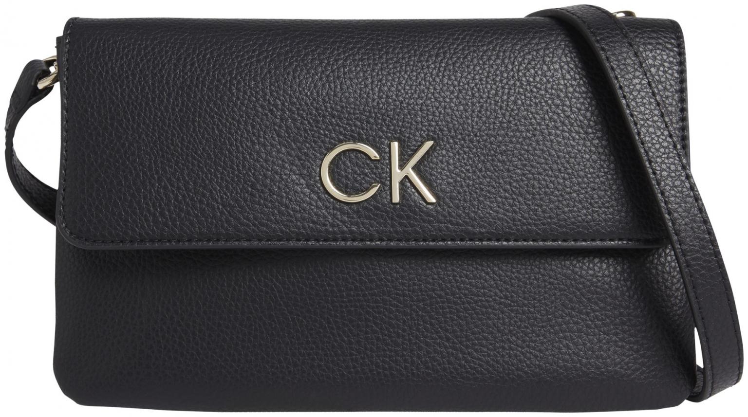 Überschlagtasche zweigeteilt Calvin Klein Re-Lock Crossbody schwarz