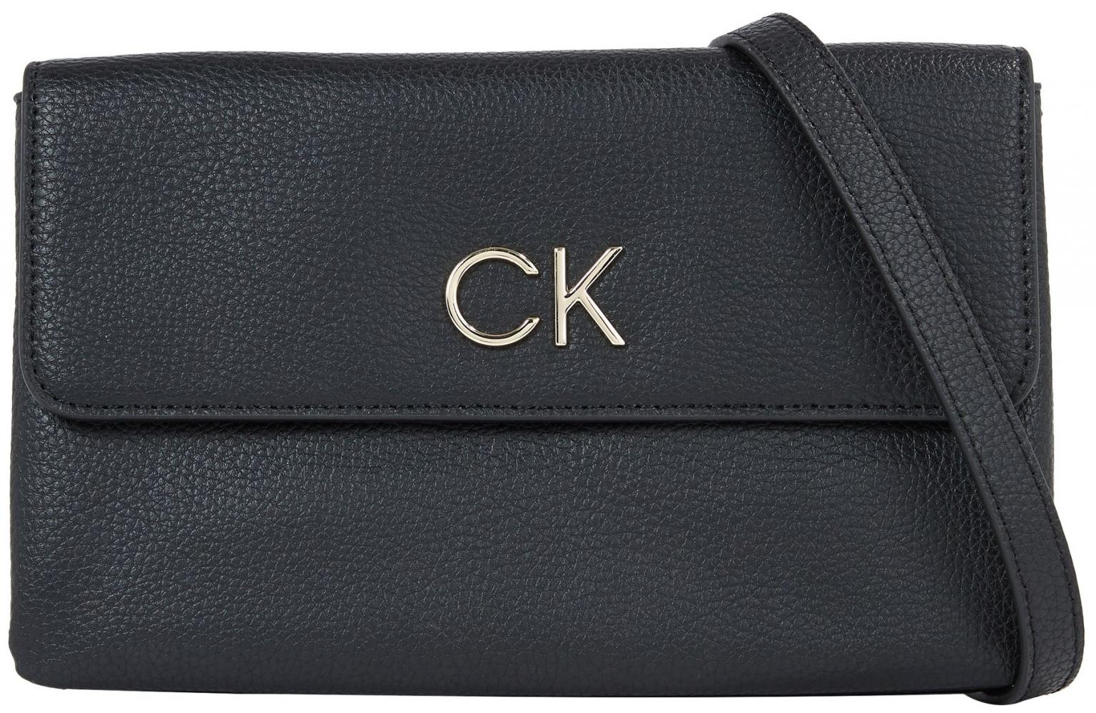 Überschlagtasche zweigeteilt Calvin Klein Re-Lock Crossbody schwarz