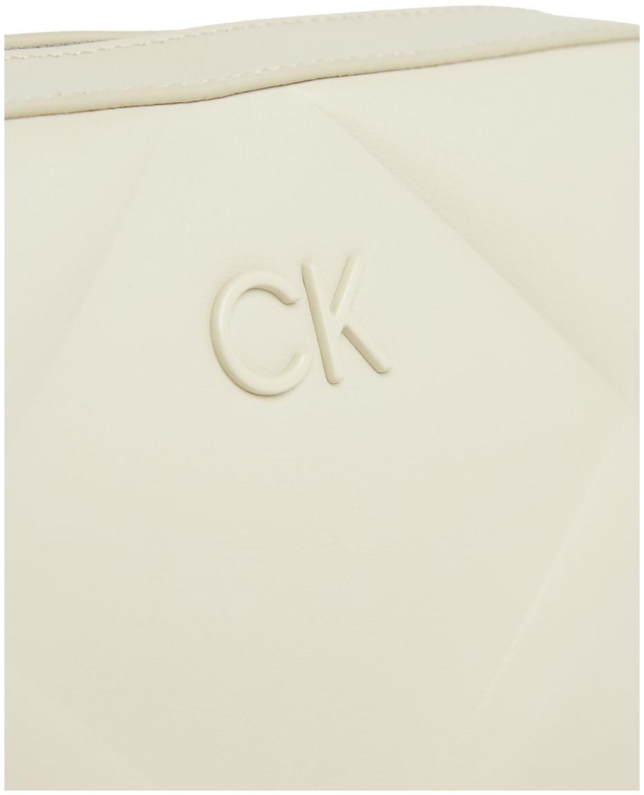 Umhängetasche Calvin Klein Stoney Beige Camera Quilt Metallkette 