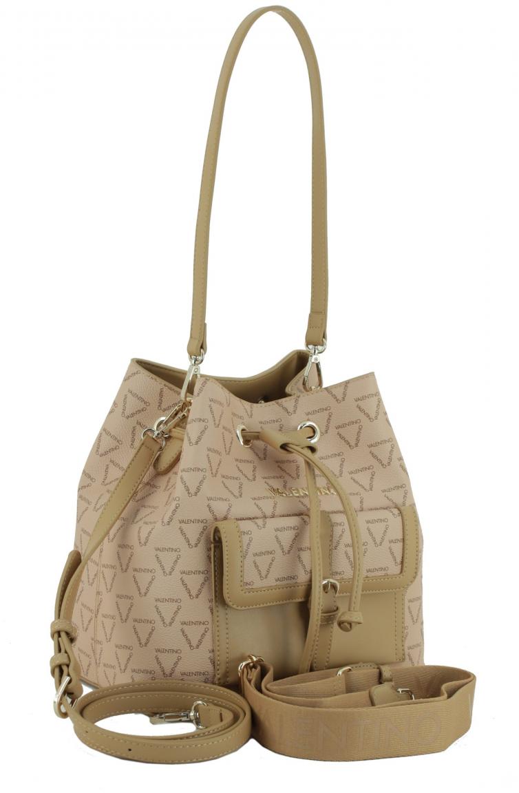 Umhängetasche beige Logoprint Drawstring Valentino Liuto