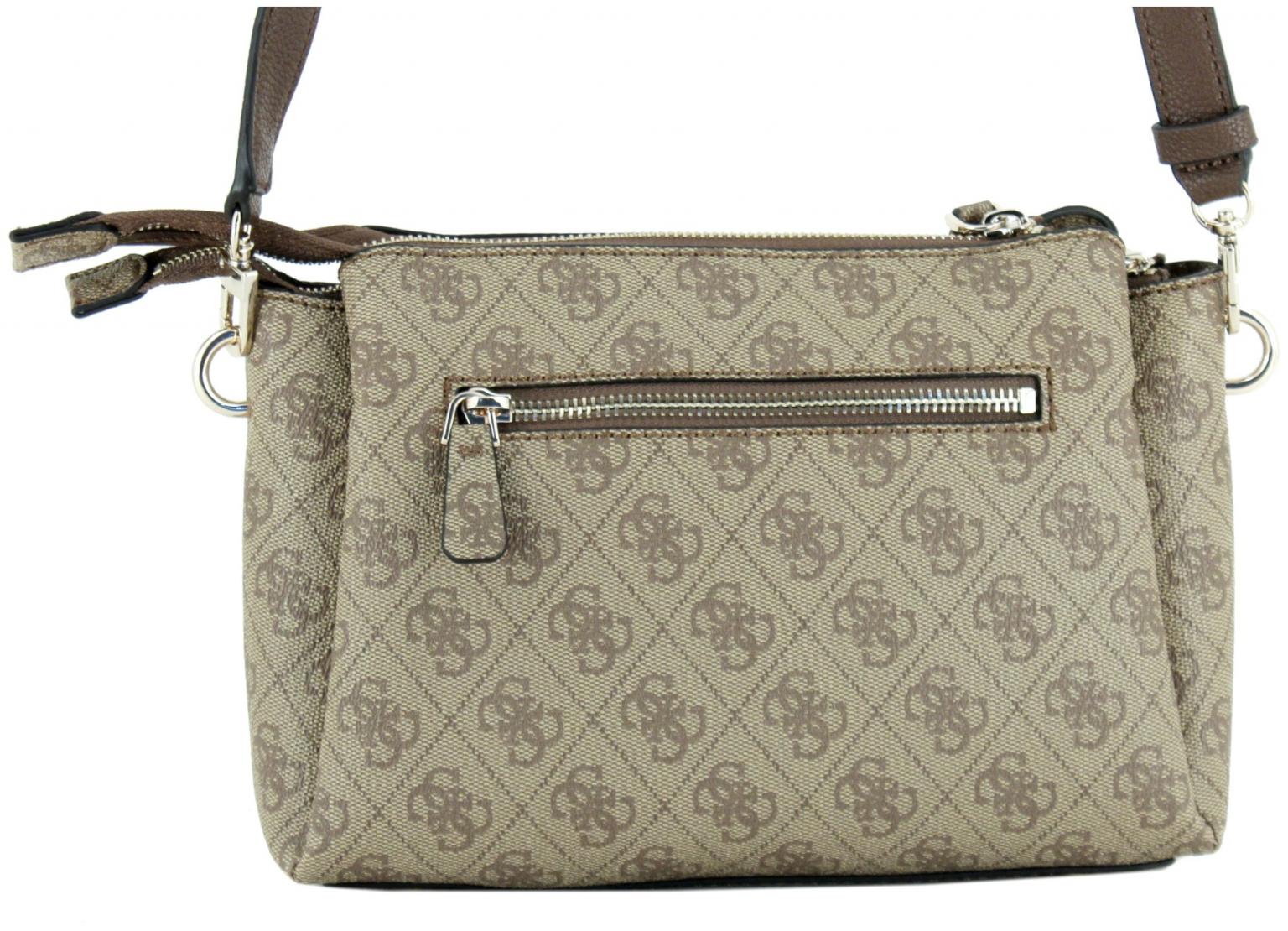 Umhängetasche mit Logoprint Guess Noelle Latte Logo braun beige