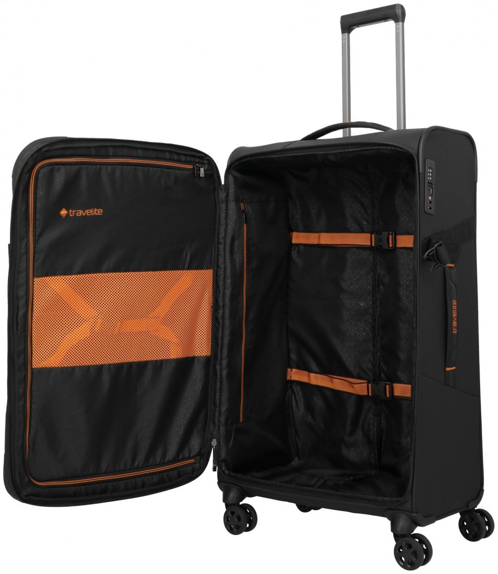 Urlaubskoffer L 78cm erweiterbar schwarz orange Travelite Briize