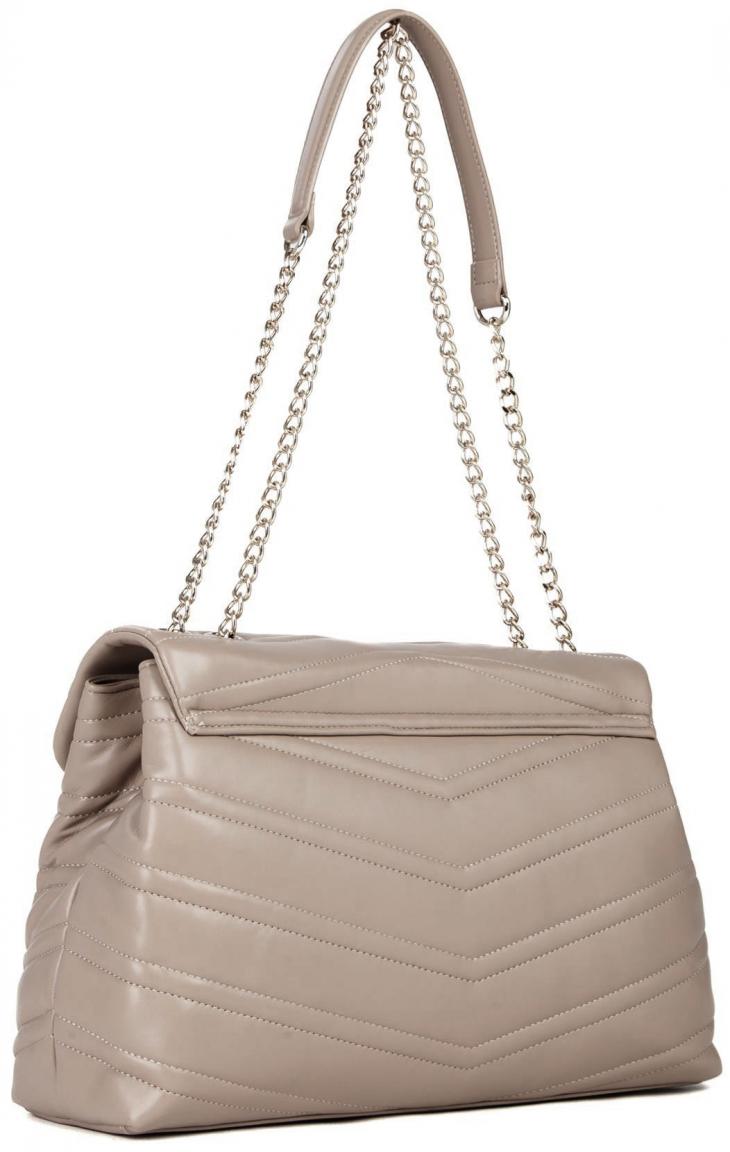 Valentino Privilege Überschlagtasche beige Steppnähte Kette