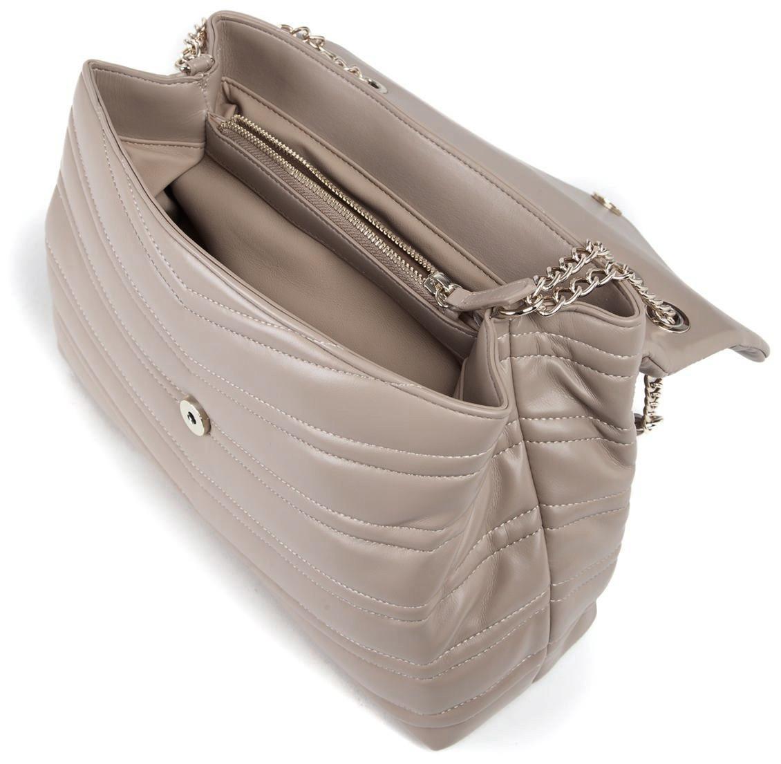 Valentino Privilege Überschlagtasche beige Steppnähte Kette