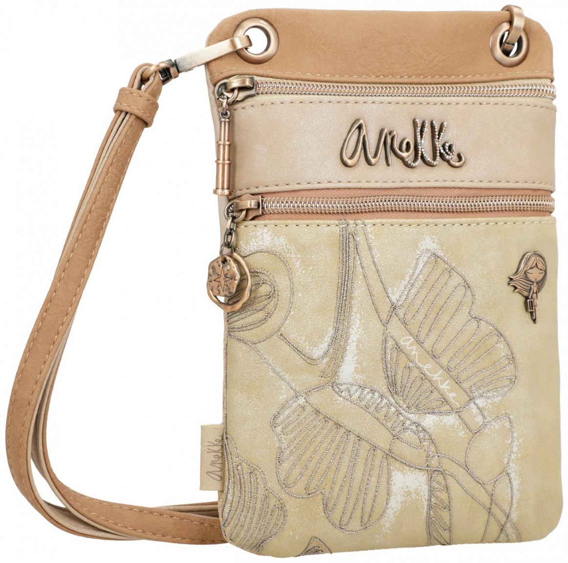 bestickte Handytasche beige metallic Anekke Memories Stories