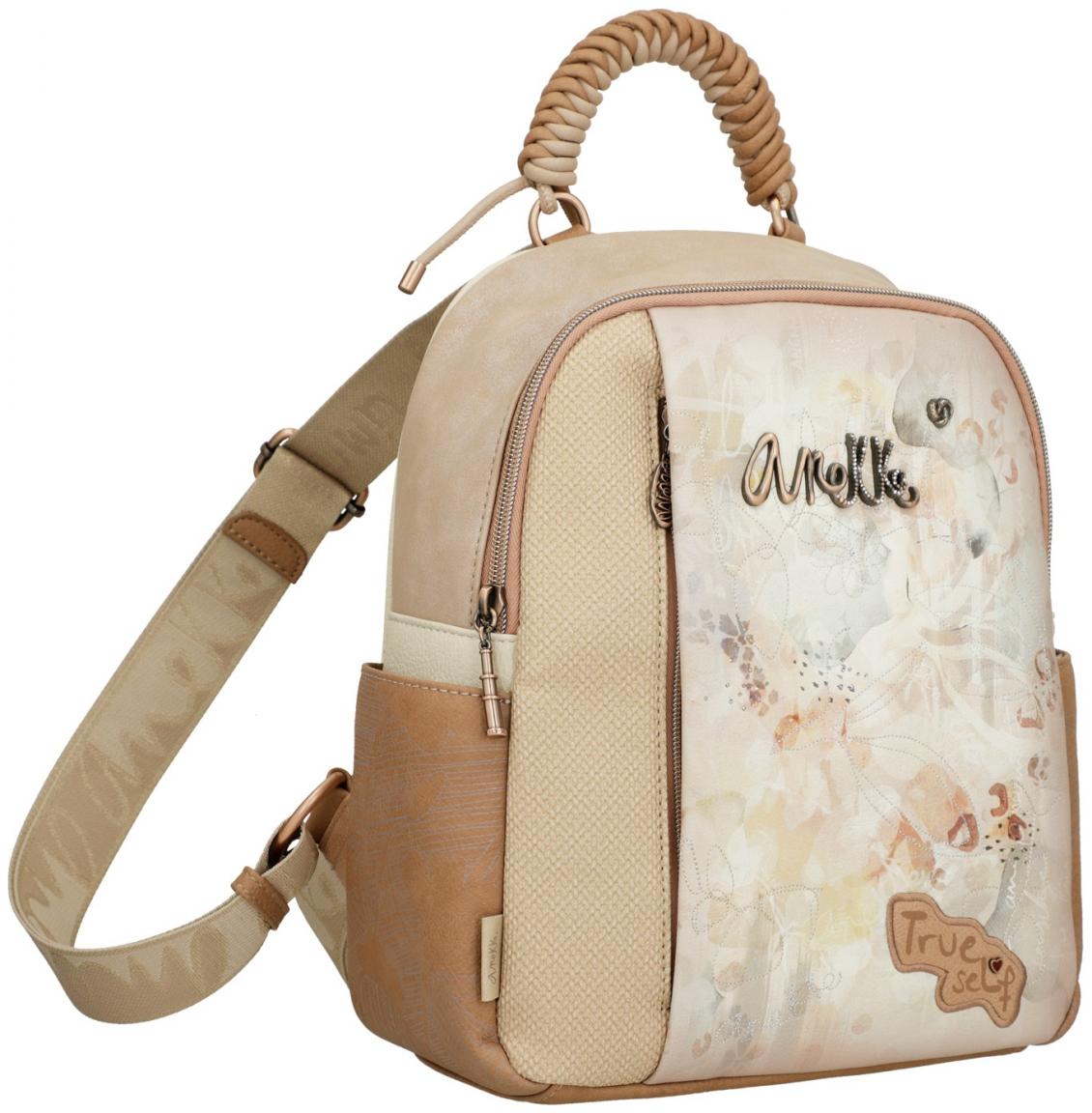 bestickter Cityrucksack Anekke Memories Stories Aquarell beige