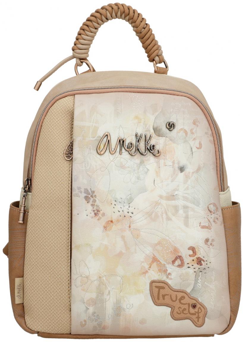 bestickter Cityrucksack Anekke Memories Stories Aquarell beige