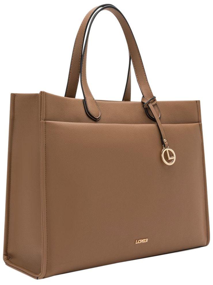 braune Kurzgrifftasche Nieke L.Credi elegant Toffee