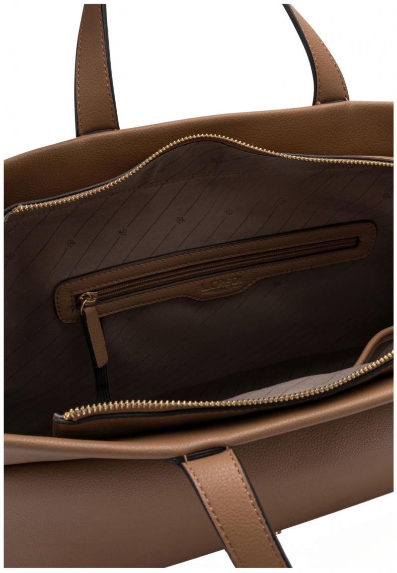 braune Kurzgrifftasche Nieke L.Credi elegant Toffee