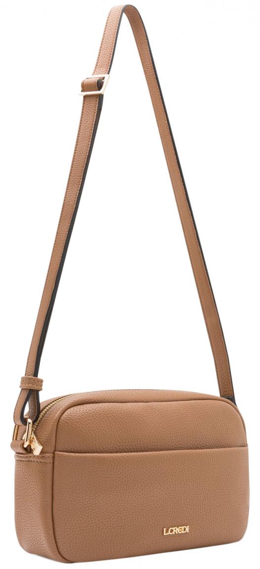 braune Schultertasche L.Credi Olga vegan Toffee