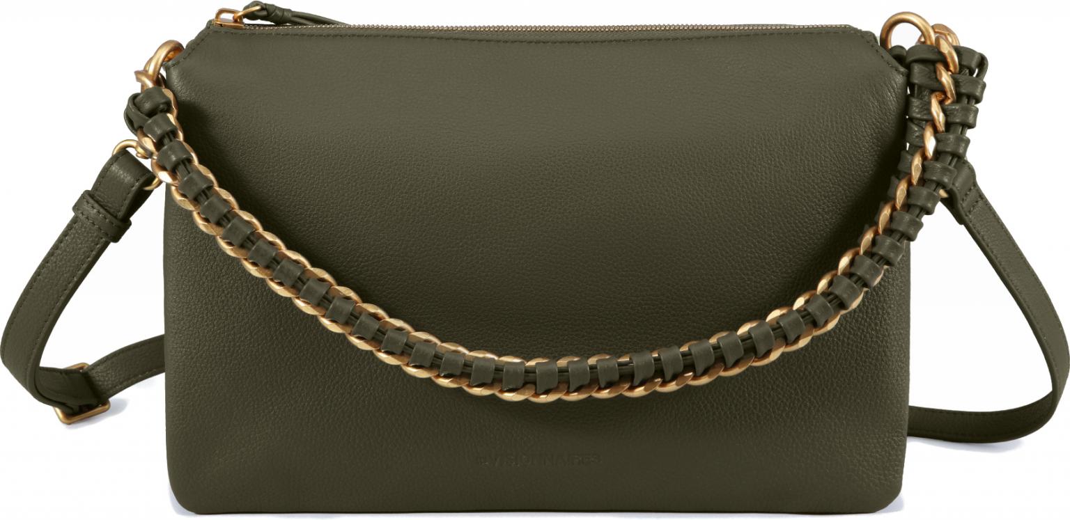 dreigeteilte Umhängetasche Hobo Bag olivgrün Les Visionnaires Vera Chain Musty Green