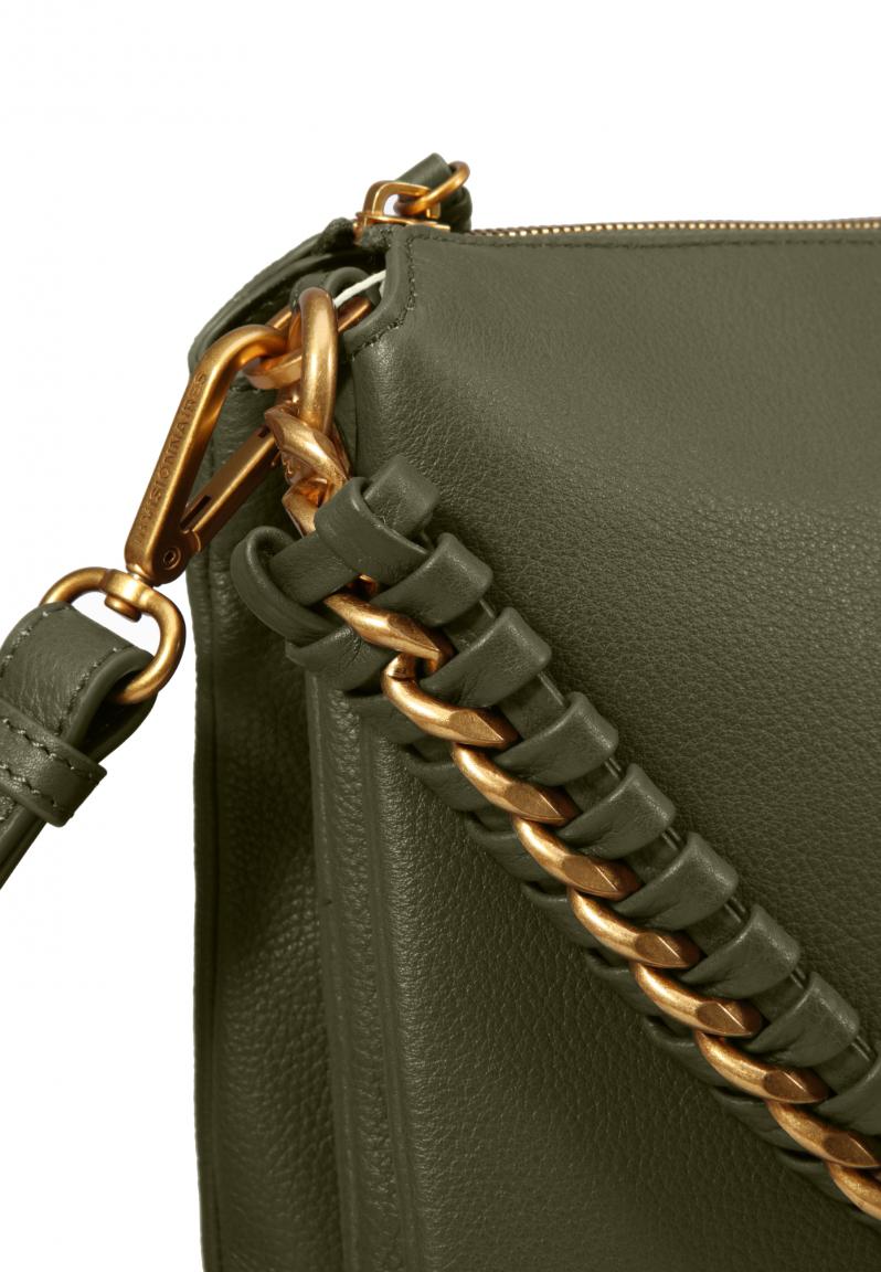 dreigeteilte Umhängetasche Hobo Bag olivgrün Les Visionnaires Vera Chain Musty Green