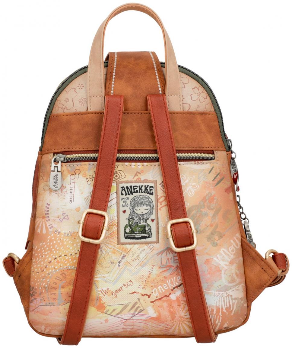 dreigeteilter Damenrucksack Hippie Stickerei Anekke Peace & Love