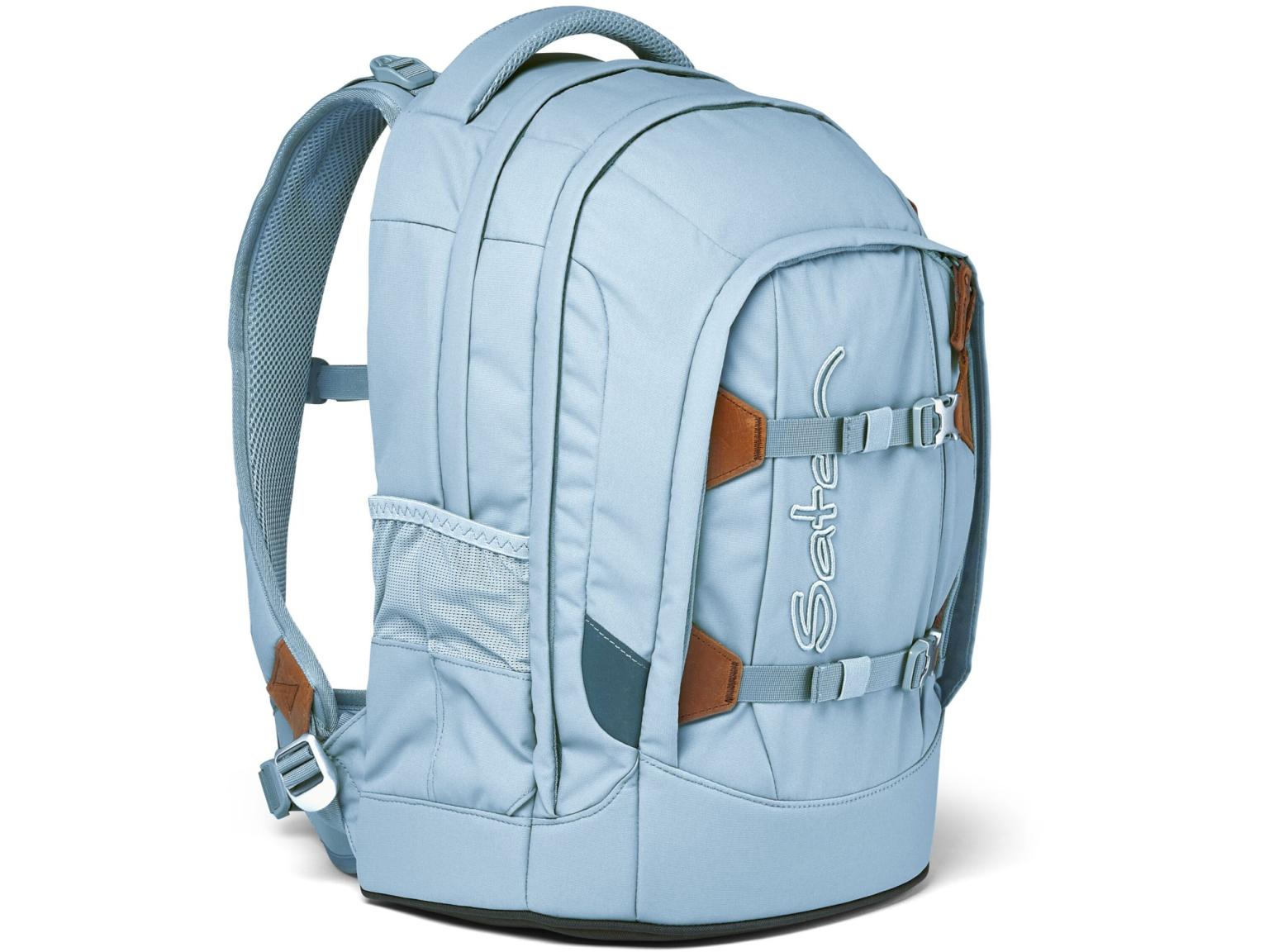 dreiteiliges Set Schulrucksack Satch Pack Nordic Ice Blue hellblau Turnbeutel Schlamperbox