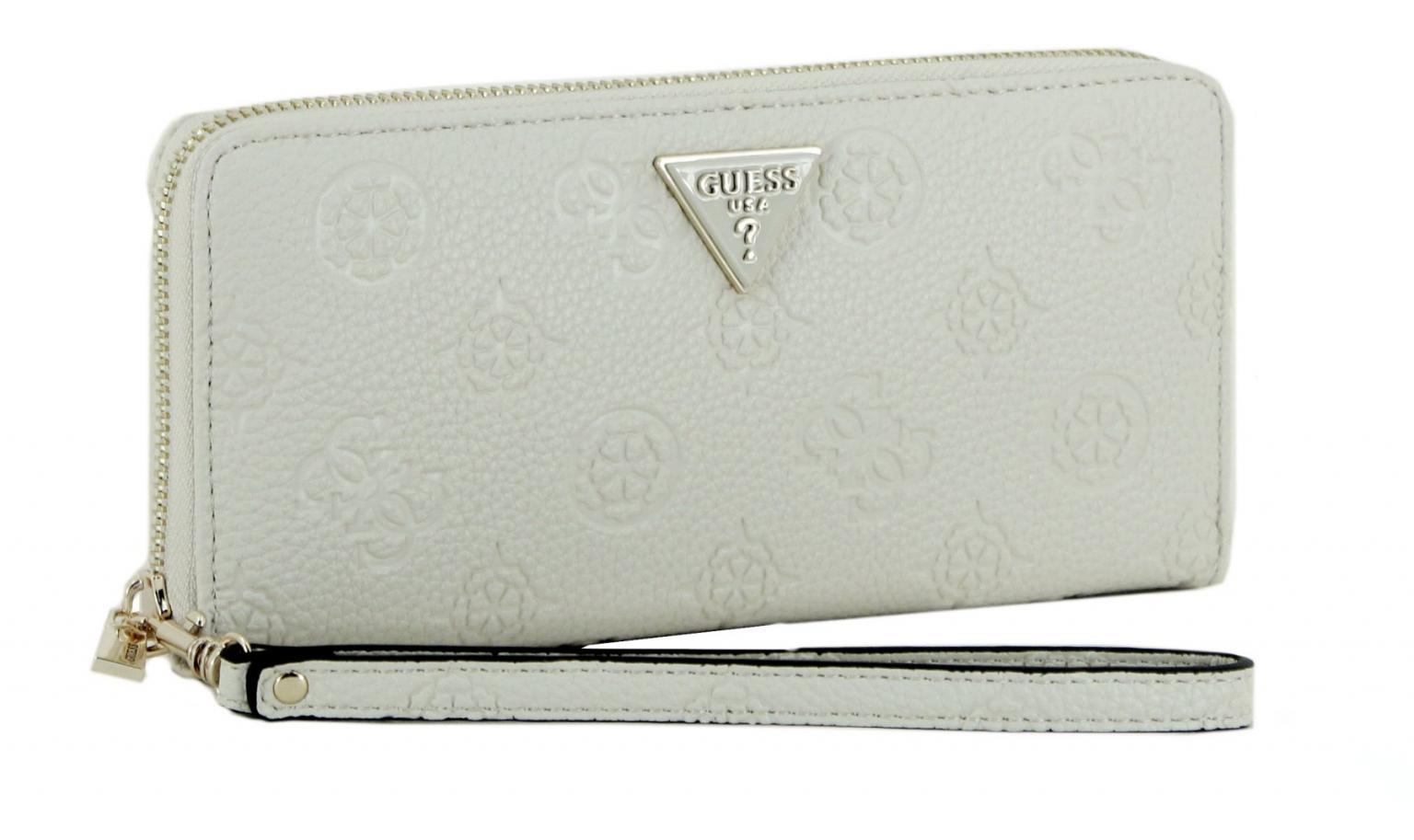 edle Zipbörse Guess Cresidia SLG Bone Beige