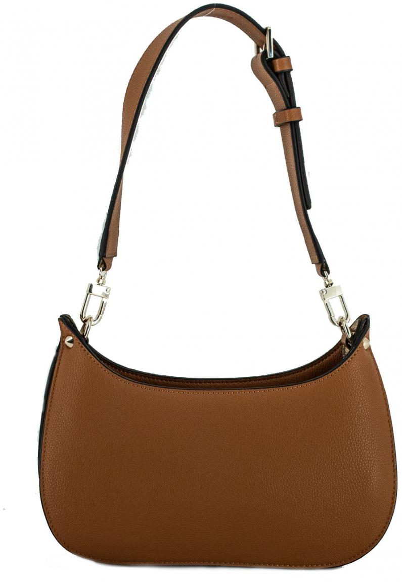 elegante Abendtasche Guess Meridian Mini dunkelbraun Mocha Logo