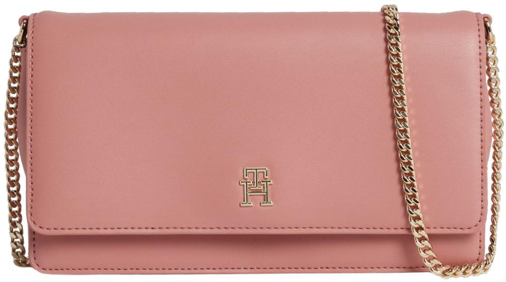 elegante Überschlagtasche Tommy Hilfiger Refined Kettenriemen rosa