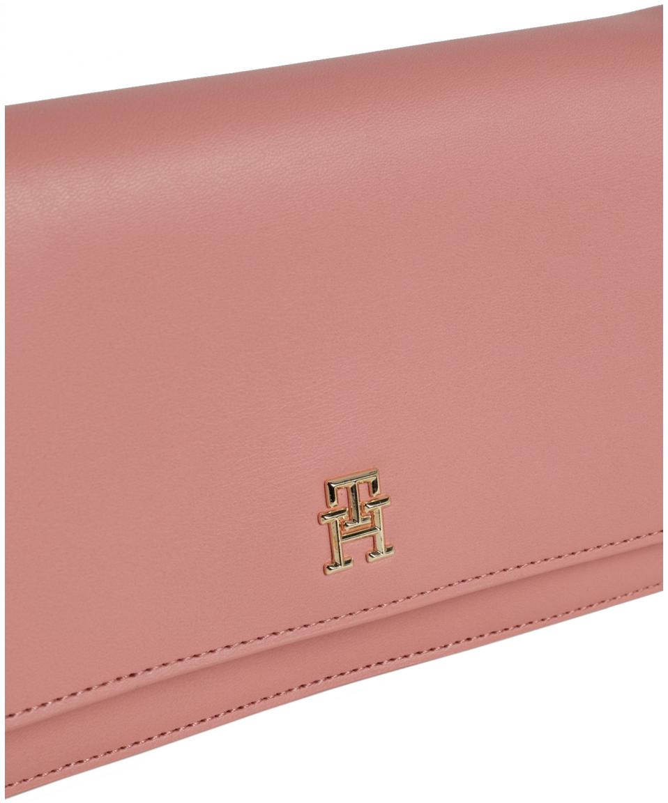 elegante Überschlagtasche Tommy Hilfiger Refined Kettenriemen rosa