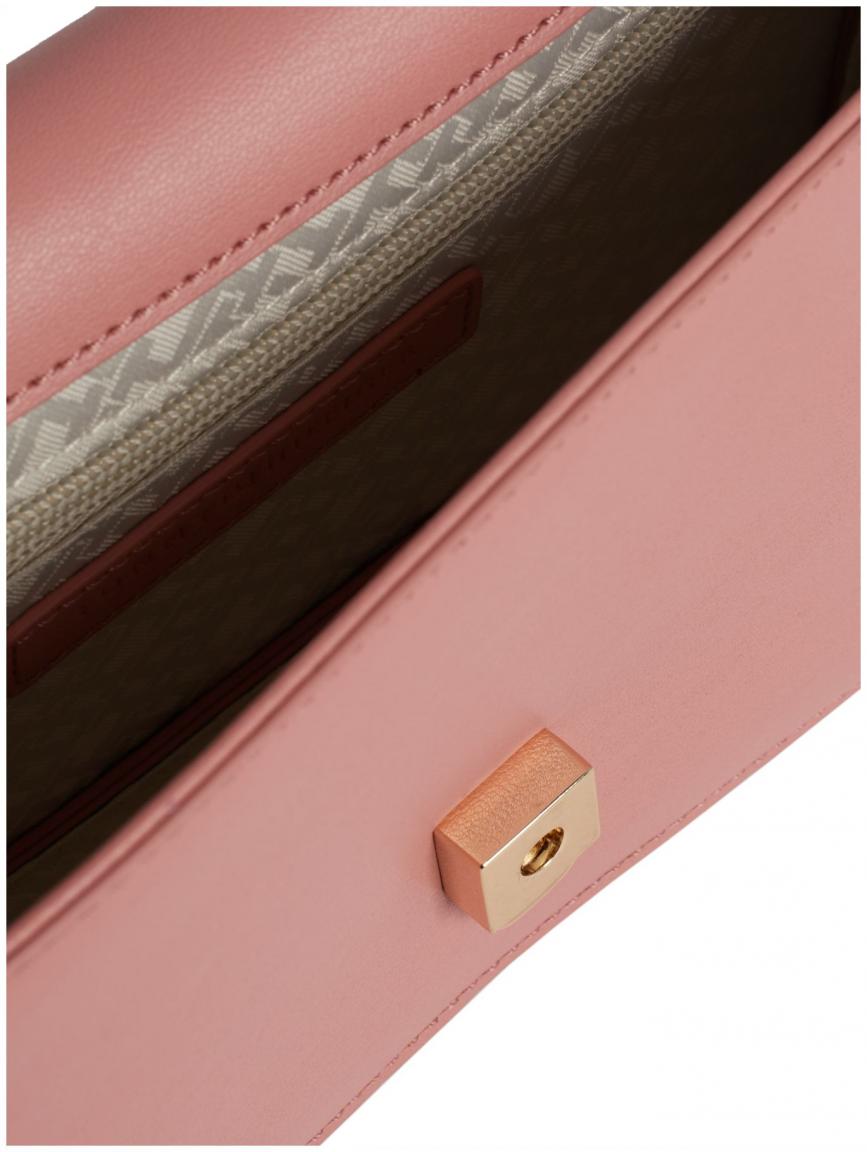 elegante Überschlagtasche Tommy Hilfiger Refined Kettenriemen rosa