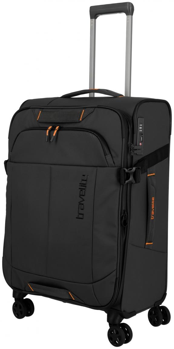 erweiterbarer Rollenkoffer 4wTrolley 67 cm Travelite Briize schwarz orange