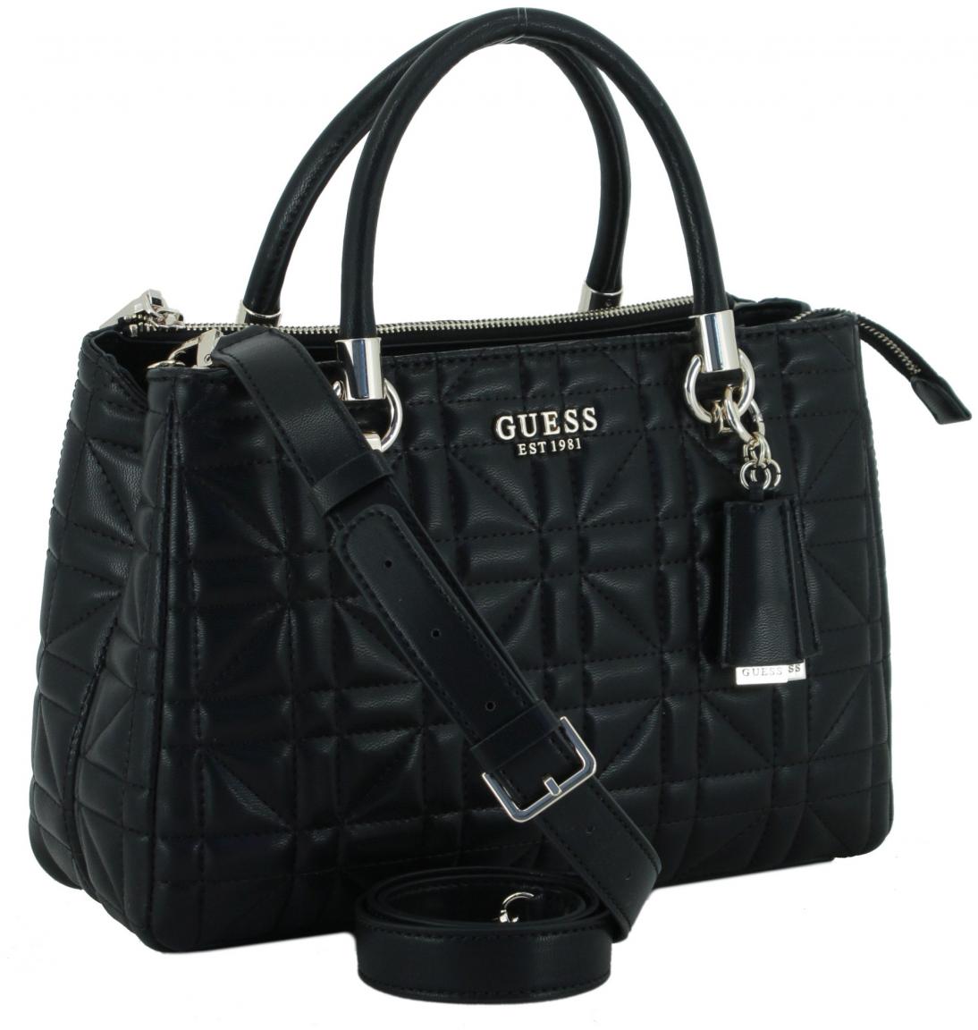 gesteppt Kurzgrifftasche schwarz Guess Assia Society Satchel