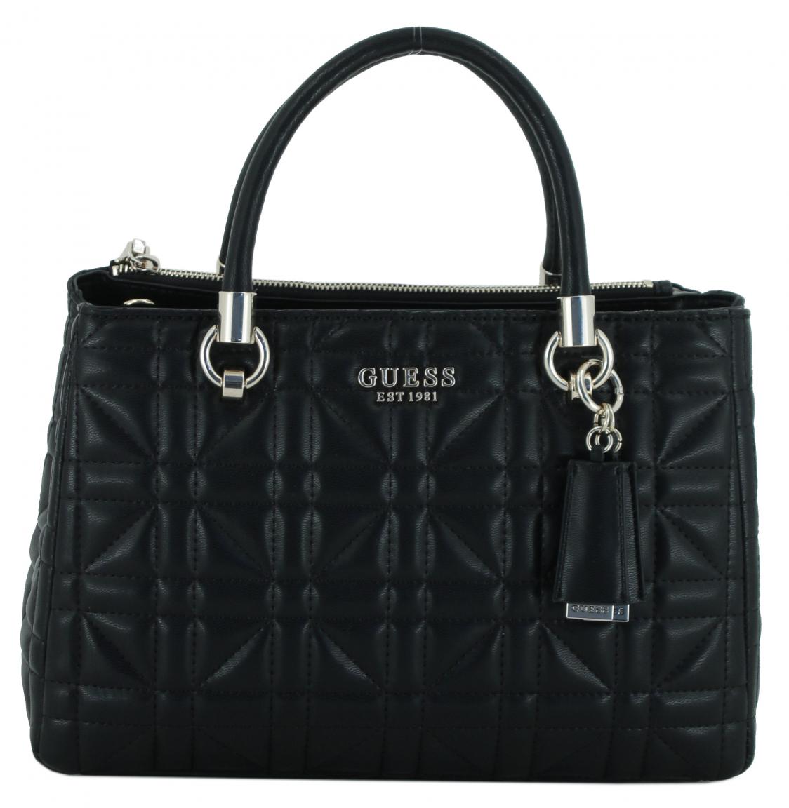 gesteppt Kurzgrifftasche schwarz Guess Assia Society Satchel