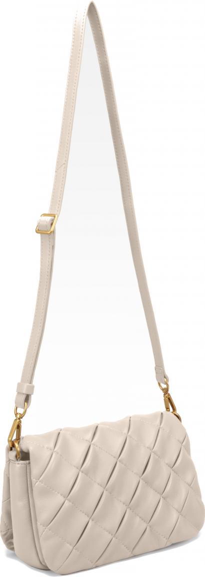 gesteppte Schultertasche hellbeige Les Visionnaires Mila Weave Off White