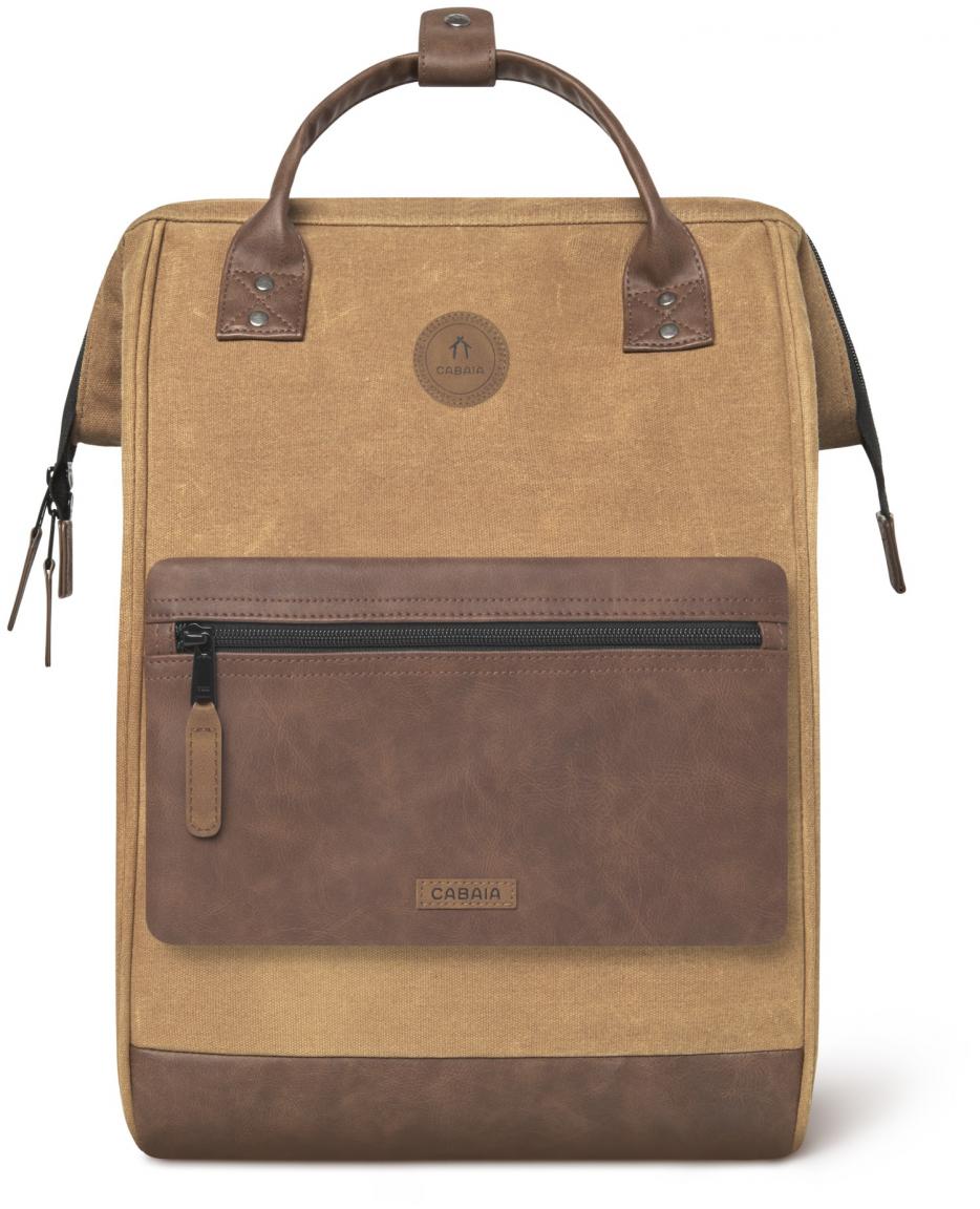 gewachster Canvasrucksack braun Adventurer Large Colombo Cabaia