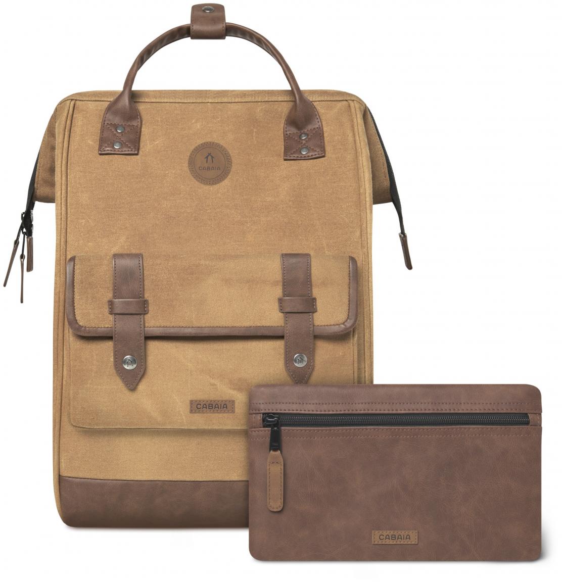 gewachster Canvasrucksack braun Adventurer Large Colombo Cabaia