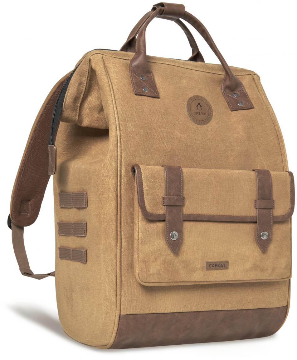 gewachster Canvasrucksack braun Adventurer Large Colombo Cabaia