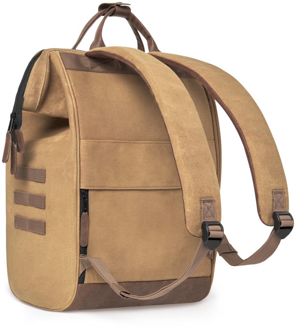 gewachster Canvasrucksack braun Adventurer Large Colombo Cabaia