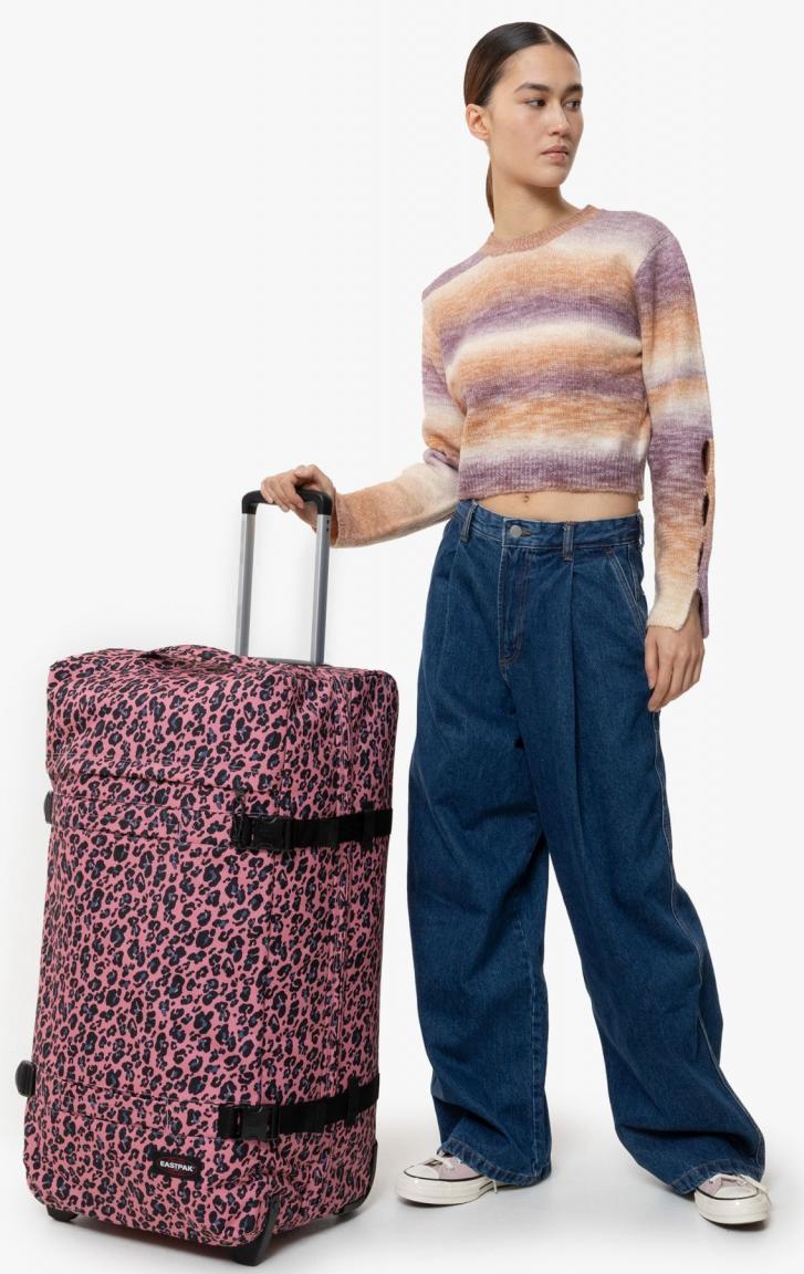 große Rollentasche Eastpak Transitr L Beastimal Pink Leoprint