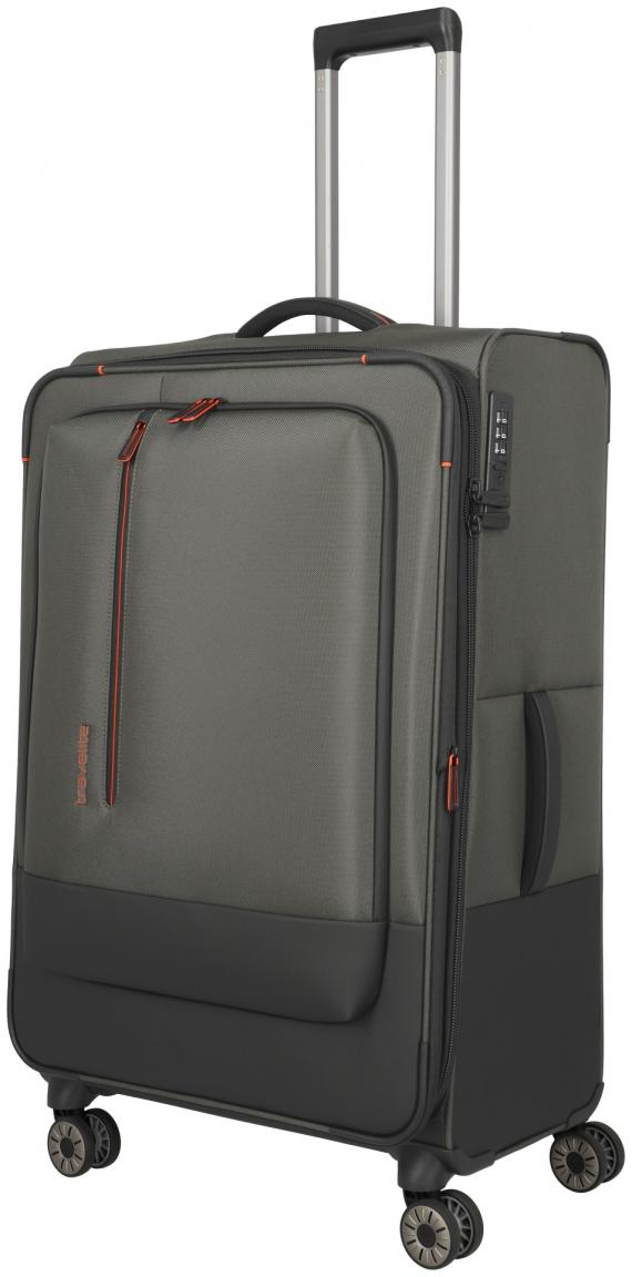 großer Flugkoffer dunkelolive Travelite Crosslite L 77cm Weichgepäck