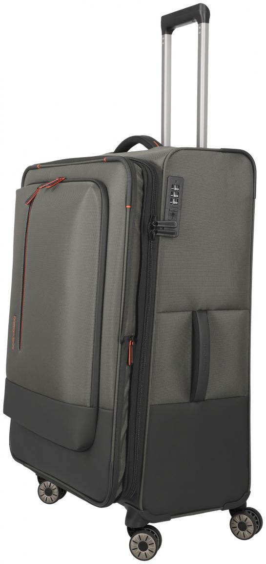 großer Flugkoffer dunkelolive Travelite Crosslite L 77cm Weichgepäck