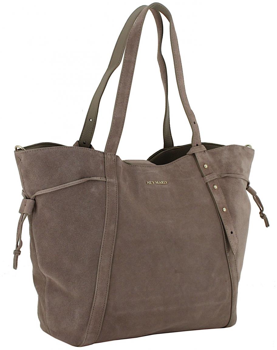 großer Shopper Hey Marly taupe Veloursleder Mocha Pretty Wonder