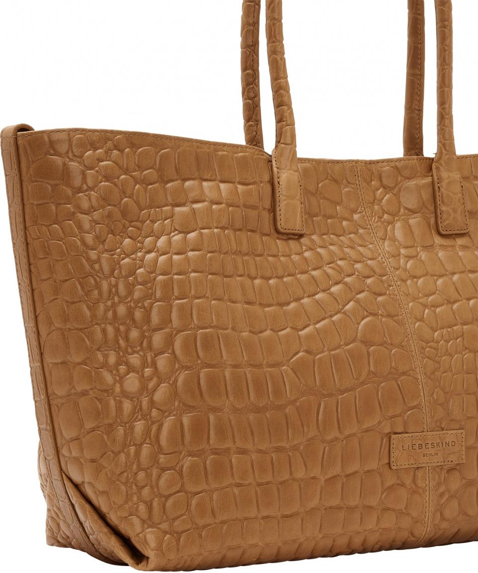 großer Shopper Liebeskind Chelsea Shopper Krokoprägung Golden Amber braun