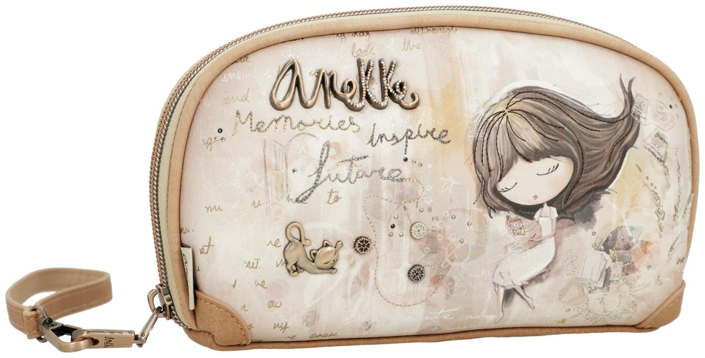 großes Portemonnaie beige Anekke Memories Glitzer