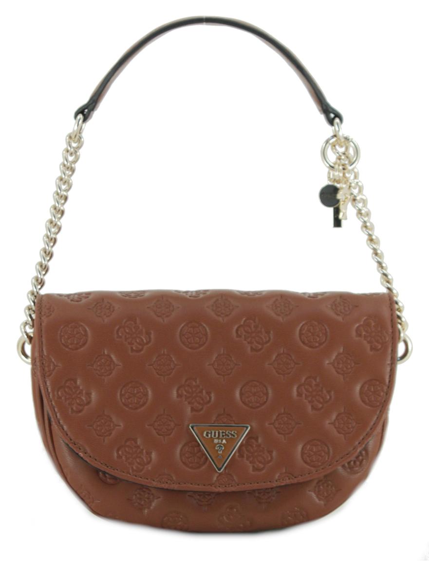 halbrunde Überschlagtasche Logoprägun Guess La Femme Cognac 2.Wahl