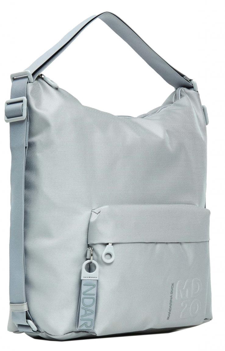 hellgrauer Beutelrucksack wandelbar Mandarina Duck MD20 Hobo Skyway