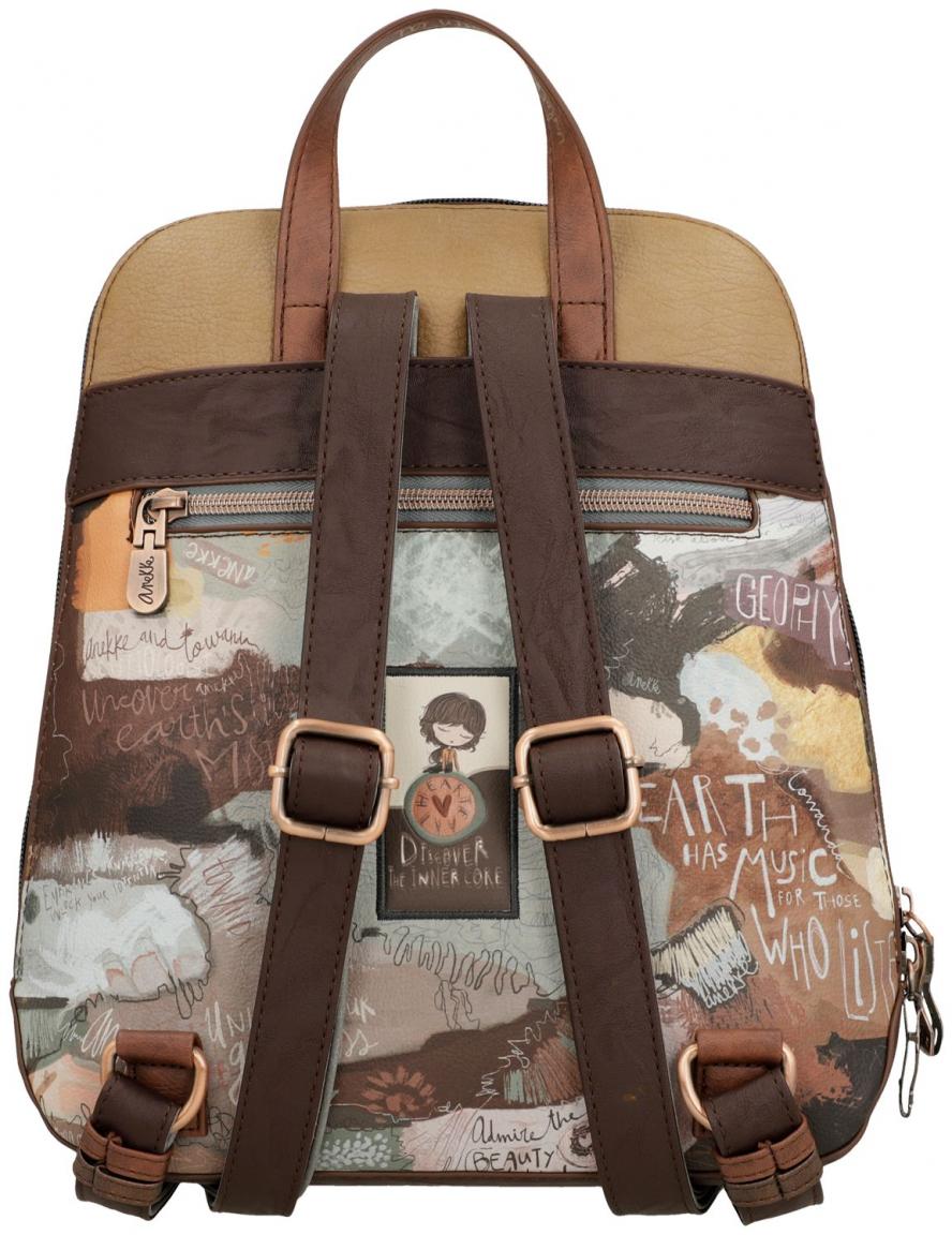 herbstlicher Damenrucksack braun bunt Glitzer Anekke Core Fossilien