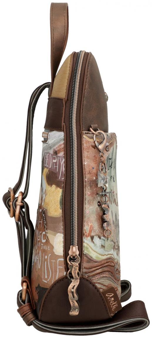 herbstlicher Damenrucksack braun bunt Glitzer Anekke Core Fossilien