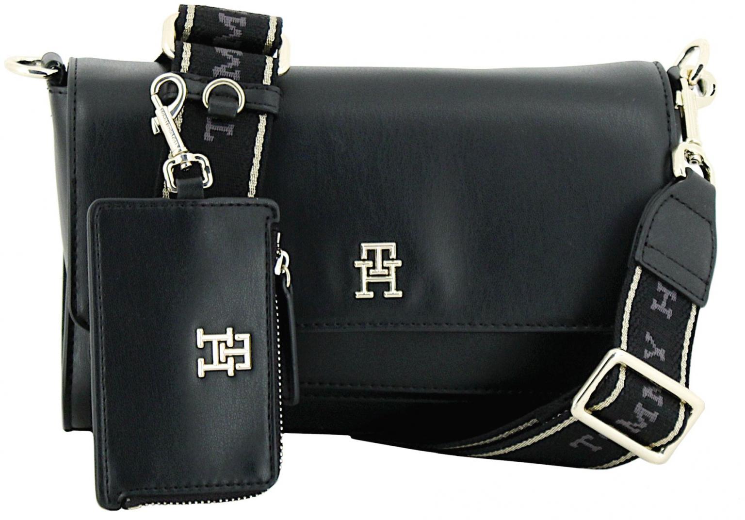 klassische Crossovertasche Tommy Hilfiger Joy schwarz Interlock