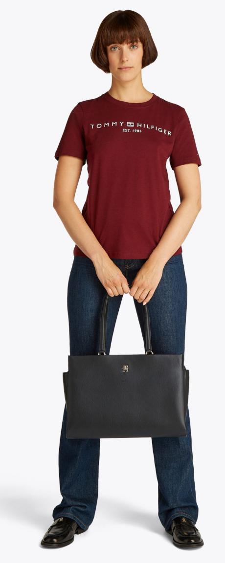 klassische Damentasche mit langen Henkeln Hilfiger Legacy Tote Black