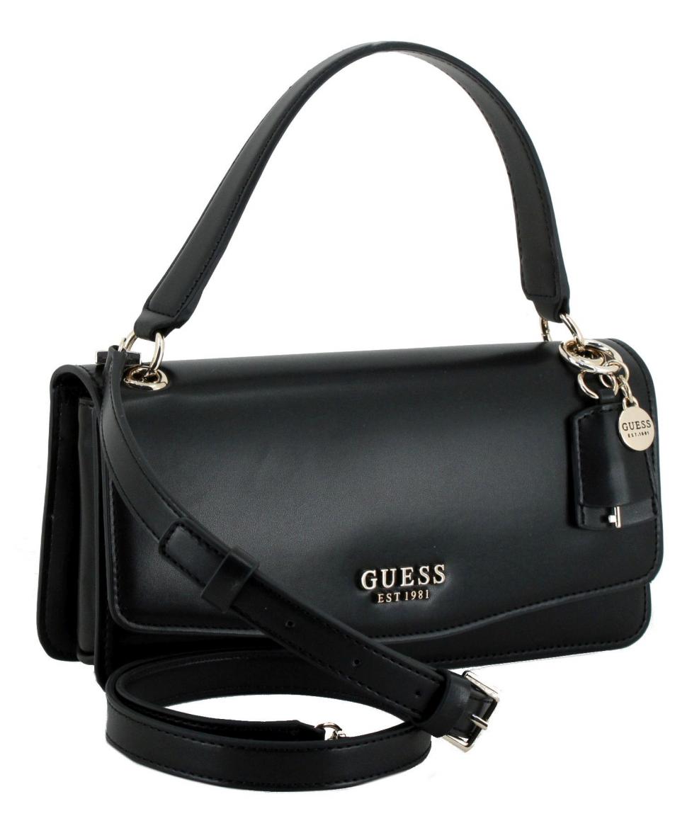 klassische Überschlagtasche Guess Eco Evaine Black nachhaltig