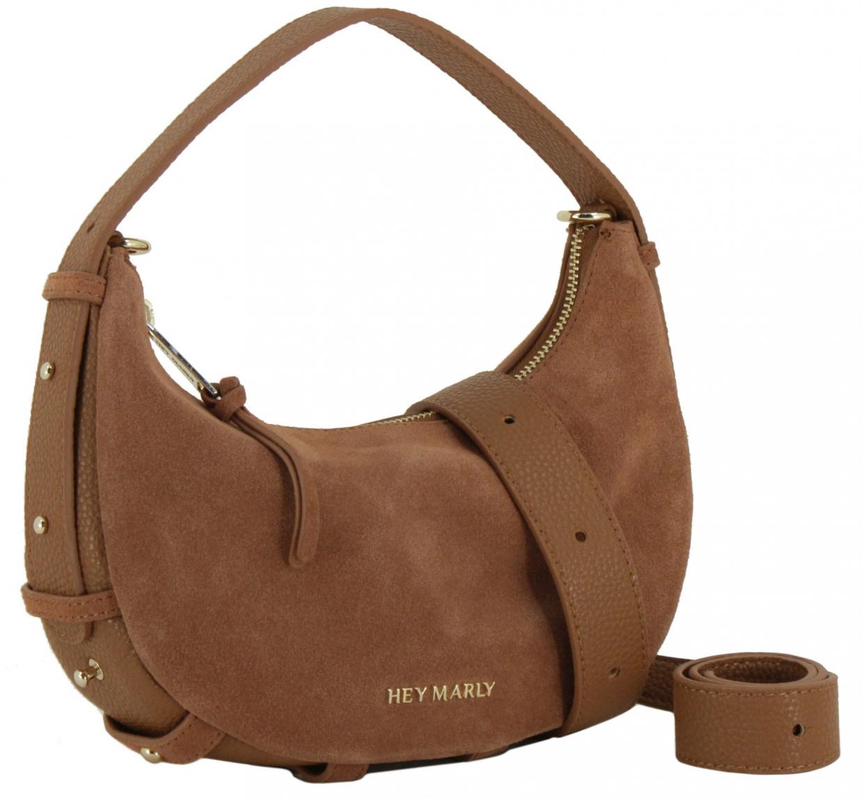 kleine Schultertasche Hey Marly braun Veloursleder Lifetime Sisters Suede