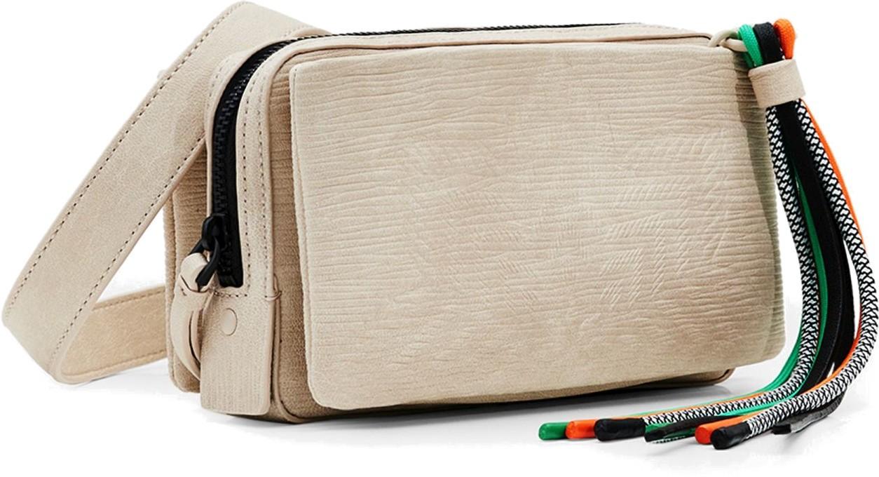 kleine Schultertasche hellbeige strukturiert Aquiles Ronda Desigual Crudo