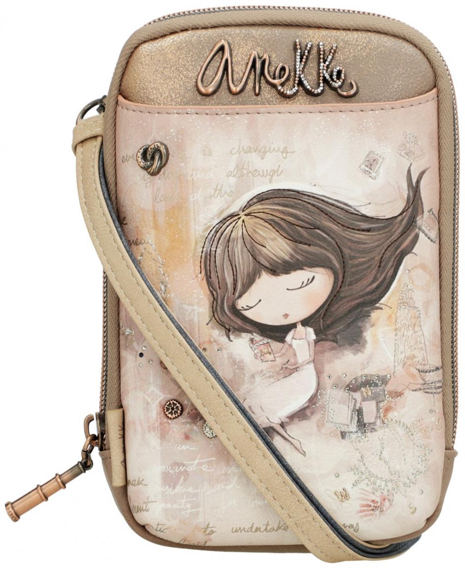 kleine Umhängetasche Phone Pouch Anekke Memories Stickerei beige