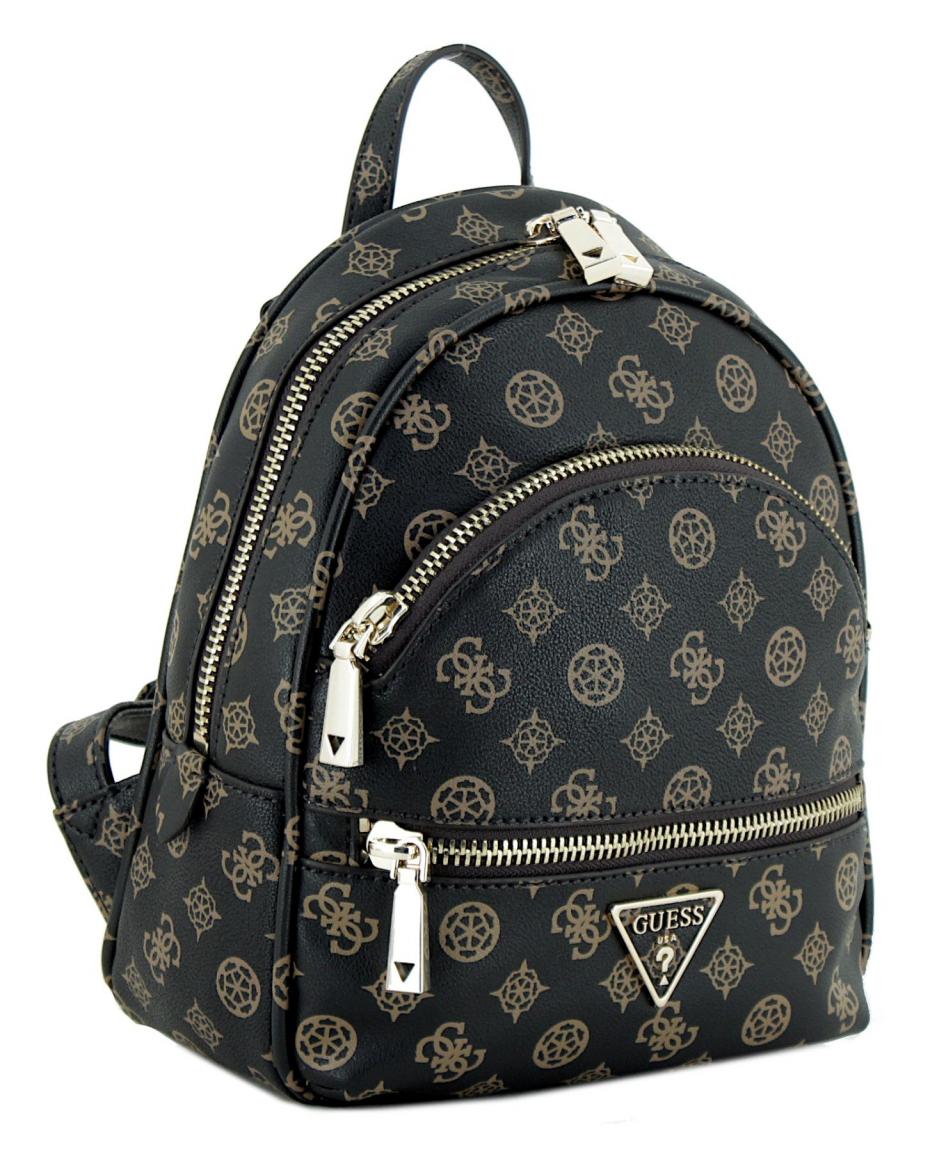 kleiner Damenrucksack mit Print Guess Manhattan Mocha Logo